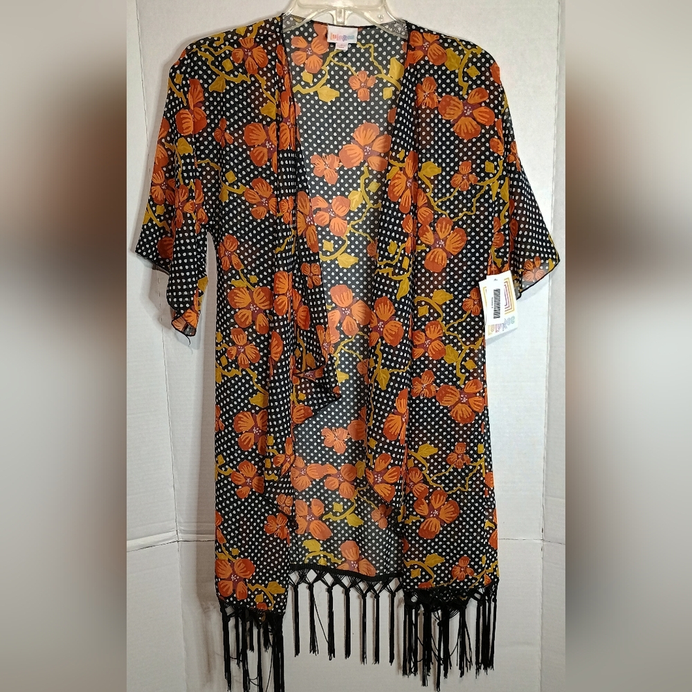 Floral Luluroe Kimono with Fringe Size Small